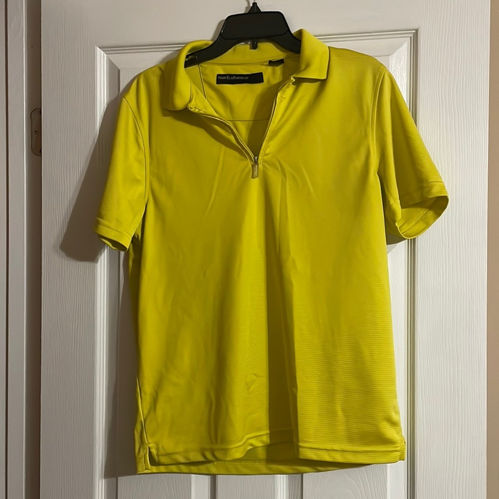 Perry Ellis Yellow Zip Polo